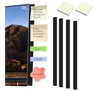 BZUERPS Lot de 4 Panneau Mémo en Acrylique, Panneau Memo Ordinateur Adhésif, Support de Notes Autocollant, Panneau Latéral Créatif avec 4 Note Collante, pour Bureau et Maison (Gauche Droite)