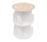 BZYFJB Bibliothèque rotative ronde pour enfants - Rotation à 360 ° - 2 étages - 8 compartiments - En PVC - Peu encombrante - Pour salon, chambre à coucher, bureau - Blanc