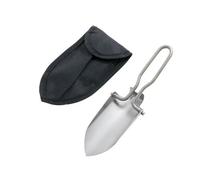 C.A.O. - Mini Pelle avec étui en Acier Inoxydable - Longueur 14,5 cm (pliée) 23 cm (dépliée) - Largeur 6 cm, Silver