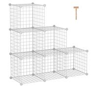 C&AHOME Cube de Rangement en Fil métallique, 6 grilles en C en métal, étagères modulaires, bacs de Rangement, Organisateur de Placard, Le Bureau, Le Salon, 36,6" L x 12,4" l x 36,6" H Blanc