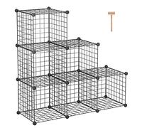 C&AHOME Cube de Rangement en Fil métallique, 6 grilles en C en métal, étagères modulaires, bacs de Rangement, Organisateur de Placard, Le Bureau, Le Salon, 36,6" L x 12,4" l x 36,6" H, Noir