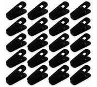 C CRYSTAL LEMON Lot de 20 Clips Antidérapants en Velours pour Cintres, Pinces pour Pantalons, Jupes, Robes et Vêtements, Accessoires de Rangement pour Dressing, Noir