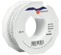 C.E. Pattberg MOSEL Ficelle blanc, 25 m de Cordelette Tissée, Largeur 4 mm, Accessoire pour Décoration, Bricolage, Travaux Manuels et Emballage Cadeau