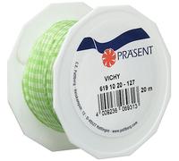 C.E. Pattberg Prasent Ruban de Taffetas à Carreaux Vichy Vert Citron/Blanc 10 mm - 20 m