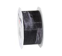 C.E. Pattberg SHEER noir Ruban en Organza scintillant et soyeux, Rouleau de 25 m, Largeur 40 mm, Accessoire de Décoration & Bricolage, Ruban Décoratif pour Présents et Table de Fête