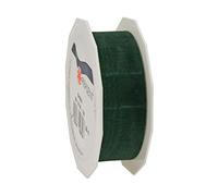 C.E. Pattberg SHEER vert sapin Ruban en Organza scintillant et soyeux, Rouleau de 25 m, Largeur 25 mm, Accessoire de Décoration & Bricolage, Ruban Décoratif pour Présents et Table de Fête