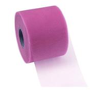C.E. Pattberg VERONA rouleau de tulle magenta, 50 m de rouleau tulle blanc, largeur 72 mm, ruban décoration mariage champêtre, couture et emballage de cadeaux