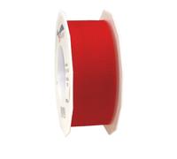 C.E. Pattberg Verona Rouleau de Tulle Rouge, 50 m de Rouleau Tulle Blanc, Largeur 40 mm, Ruban décoration Mariage champêtre, Couture et Emballage de Cadeaux