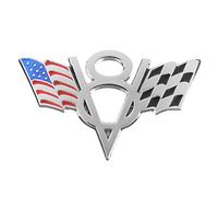 C-FUNN Métal V8 Drapeau Américain Moto Décoration Autocollants Voiture Emblème Badge Stickers