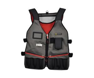 C.K Magma Gilet Porte Outils de Technicien avec 14 Poches, Bande Reflechissant, Porte Metre Ruban, Poche a Couteau, Gilet de Travail, Outil Electricien, Gilets de Sécurité, Veste Chantier MA2729