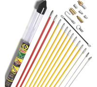 C.K MightyRods Pro 12m Tire Fils Electrique Super Kit, No Échardes, 4 Aiguilles Flexibles, Aiguille Tire Fil Electricien, Baguette Tire Cable Rod Electrique, Baguettes Passe Cable, Guide Fil, CK T5422