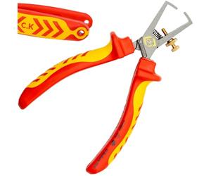 C.K Redline - Pince à dénuder VDE édition 2025, 160 mm, 1000 V isolée, pince à dénuder pour électricien, pince à dénuder pour câbles isolés, pour électricien, CK Tools T39074A