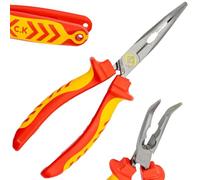 C.K Redline T39070A 200 Pince à bec coudé VDE 200 mm, 1000 V isolée et coupe-câble, électricien, ingénieur