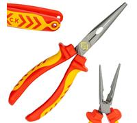 C.K Redline T39076A 200 Pince à bec blindé VDE 200 mm, 1000 V isolée et coupe-câble, électricien, ingénieur