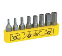 C.K T4528 Jeu d'embouts 8 pièces 6 pans intérieurs à téton