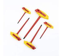 C.K Tools Jeu de Clés Allen Isolées VDE à Poignée en T, 5 Pièces, Acier S2 | Tailles 3 à 6 mm, test individuel à 10 000 V, travail sûr jusqu’à 1 000 V, prises ergonomiques, trous intégrés de suspension