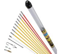 C.K Tools Kit Aiguilles Tire-Fils MightyRod PRO 10 m, Canne Passe-Câble Anti-Éclats, 4 Flexibilités, Connecteurs Acier MIGHTY-FIX 275 kg, Accessoires pour Gaines, Faux Plafonds et Sols Creux, CK T5421