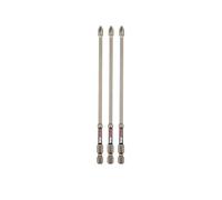 C.K Tools Vorteck Embouts de Vissage à Impact PZ2, 150 mm, Pozidriv pour Visseuse à Chocs, Queue 1/4 pouce Hex Quick Lock, Pointe Magnétique, Zone de Torsion, Longue Portée, Lot de 3 CK T4470 PZ2L15D3
