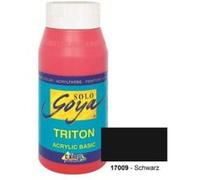 KREUL 17009 - Solo Goya Triton Peinture acrylique Noir Flacon de 750 ml Séchage rapide avec un aspect mat Qualité étude Peinture à base d’eau polyvalente, opaque et économique