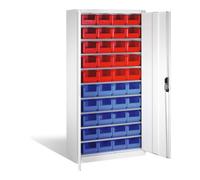 C + P Möbelsysteme Armoire à bacs C+P avec 40 bacs à bec, H1980xL1000xP420mm Façade gris clair Corps gris clair Quantité:1