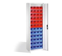 C + P Möbelsysteme Armoire à bacs C+P avec 48 bacs à bec, H1980xL700xP300mm Façade gris clair Corps gris clair Quantité:1