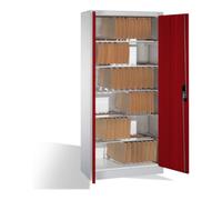 C + P Möbelsysteme Armoire à dossiers C+P Acurado avec portes battantes, 6 barres de suspension à l'intérieur, H1950xL930xP400mm Façade rouge rubis Quantité:1