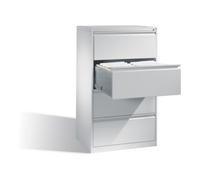 C + P Möbelsysteme Armoire à dossiers suspendus pour classeurs DIN A4 C+P, tiroirs, deux rangs, façade gris clair, corps gris clair Quantité:1