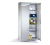 C + P Möbelsysteme Armoire à outils C+P avec portes battantes, 4 tablettes intérieures, H1950xL930xP400mm Façade gris clair Corps gris clair Quantité:1