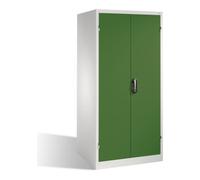 C + P Möbelsysteme Armoire à outils C+P pour charges lourdes XXL avec portes battantes, 4 tablettes intérieures, H1950xL930xP800mm Façade vert réséda Corps gris clair Quantité:1