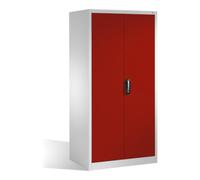 C + P Möbelsysteme Armoire à outils C+P XXL avec portes battantes, 4 tablettes intérieures, H1950xL930xP800mm Façade rouge ru orps gris clair Quantité:1