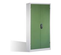 C + P Möbelsysteme Armoire à outils pour charges lourdes C+P avec portes battantes, 4 tablettes intérieures, H1950xL930xP500mm Façade vert réséda Corps gris clair Quantité:1