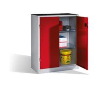 C + P Möbelsysteme Armoire d'appoint C+P pour charges lourdes avec portes battantes, intérieur 2 tablettes, H1200xL930xP500mm Façade rouge ru orps gris clair Quantité:1