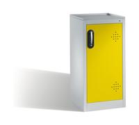 C + P Möbelsysteme Armoire d'appoint environnementale C+P avec porte pivotante, 2 bacs en polyéthylène, H1020xL500xP500mm Façade jaune trafic Corps gris clair Quantité:1