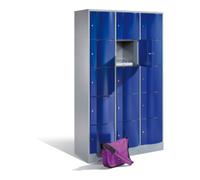 C + P Möbelsysteme Armoire de rangement C+P Resisto, 15 compartiments, H1950xL1150xP540mm face avant gentiane bleue corps gris clair Quantité:1
