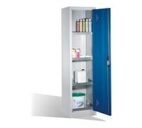 C + P Möbelsysteme Armoire d'environnement C+P avec porte battante, 4 tablettes pour bacs, H1950xL500xP500mm Façade bleu gentiane Corps gris clair Quantité:1