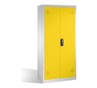 C + P Möbelsysteme Armoire d'environnement C+P avec portes battantes, 4 tablettes pour bacs, H1950xL930xP500mm Façade jaune trafic Corps gris clair Quantité:1