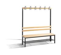C + P Möbelsysteme Banc d'armoire C+P Basic avec support à chaussures, H1650xL1500xP403mm, gris noir/hêtre Quantité:1