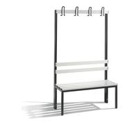 C + P Möbelsysteme Banc d'armoire C+P Basic, H1650xL1000xP403mm Couleur Bandes d'assise gris clair Couleur Cadre noir gris noir Quantité:1