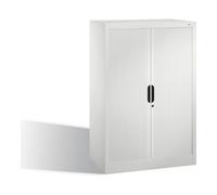 C + P Möbelsysteme Buffet à dossiers C+P Omnispace avec volet roulant, 3 hauteurs de dossiers, H1230xL800xP420mm aluminium blanc Quantité:1