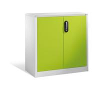 C + P Möbelsysteme Buffet porte-documents Acurado de C+P avec portes battantes, 2 hauteurs de classeurs, H1000xL930xP500mm Façade vert viridine Corps gris clair Quantité:1