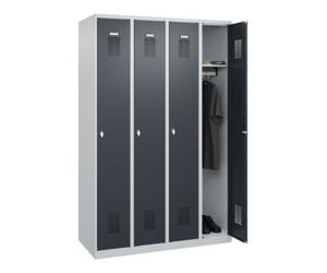 C + P Möbelsysteme C+P Armoire à casiers Basis PLUS, 4 compartiments, 1850x1200x500mm, 7035/7016 Quantité:1