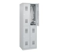 C + P Möbelsysteme C+P Armoire à casiers double étage Base PLUS, 4 compartiments, 1850x600x500mm, 7035/7035 Quantité:1