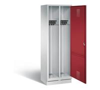 C + P Möbelsysteme C+P Armoire à casiers Evolo noir et blanc, H1800×I610×P500 mm, façade ru orps gris clair (48220-20) Quantité:1