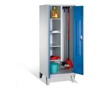 C + P Möbelsysteme C+P Armoire à produits de nettoyage Classic sur pieds, 2 compartiments, H1850×I810×P500mm, façade bleu clair, corps gris clair Quantité:1