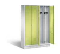 C + P Möbelsysteme C+P Armoire Classic noir et blanc, H1800×I1190×P500 mm, façade vert viride, corps gris clair (8022-40) Quantité:1