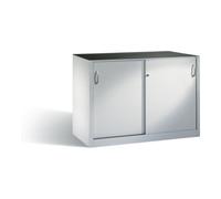 C + P Möbelsysteme C+P Armoire latérale robuste avec portes coulissantes, 2 x 1 tablette, H1000xW1600xD500mm Avant Corps gris clair Corps gris clair Gris clair Quantité:1