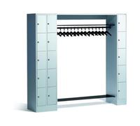 C + P Möbelsysteme C+P Armoire ouverte avec casiers pour 15 personnes, H1950xL2100xP480mm Avant Corps gris clair Corps gris clair Gris clair Quantité:1