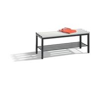 C + P Möbelsysteme C+P Banquette du vestiaire Basic avec support à chaussures, H420xL1000xP353mm Barre d'appui en couleur gris clair Cadre en couleur gris noir gris noir Quantité:1