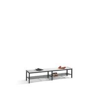 C + P Möbelsysteme C+P Banquette du vestiaire Basic avec support à chaussures, H420xL1960xP353mm Barre d'appui en couleur gris clair Cadre en couleur gris noir gris noir Quantité:1