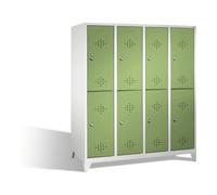 C + P Möbelsysteme C+P Casier Classic à double étage sur pieds, 8 compartiments, H1850×I1590×P500mm, façade vert réséda, corps gris clair Quantité:1